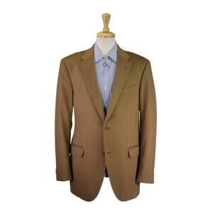 Coppley Custom Camel Brown 100% Cashmere 2-Btn Sportcoat Blazer 44L